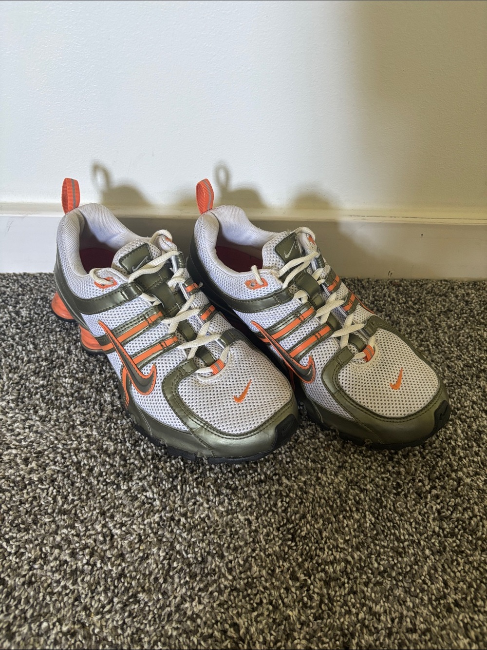 Nike Women’s Athletic Shoes White, Olive Green & Orange